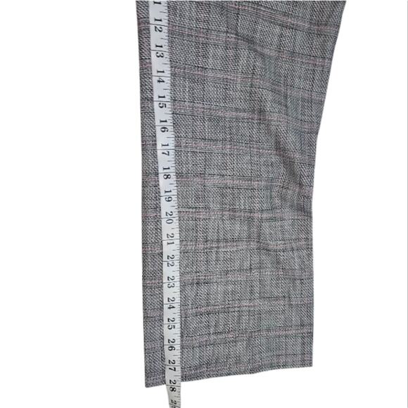 Tahari Grey and Pink Plaid Women's Career Academia Pants Size 14P‎ Petite New+ - Picture 2 of 12